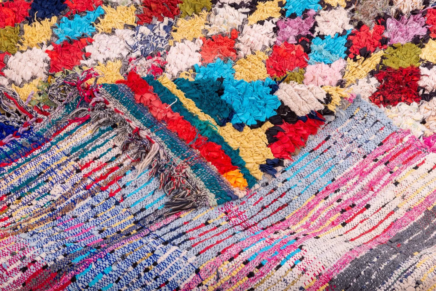 Moroccan Berber rug Boucherouite 300 x 135 cm