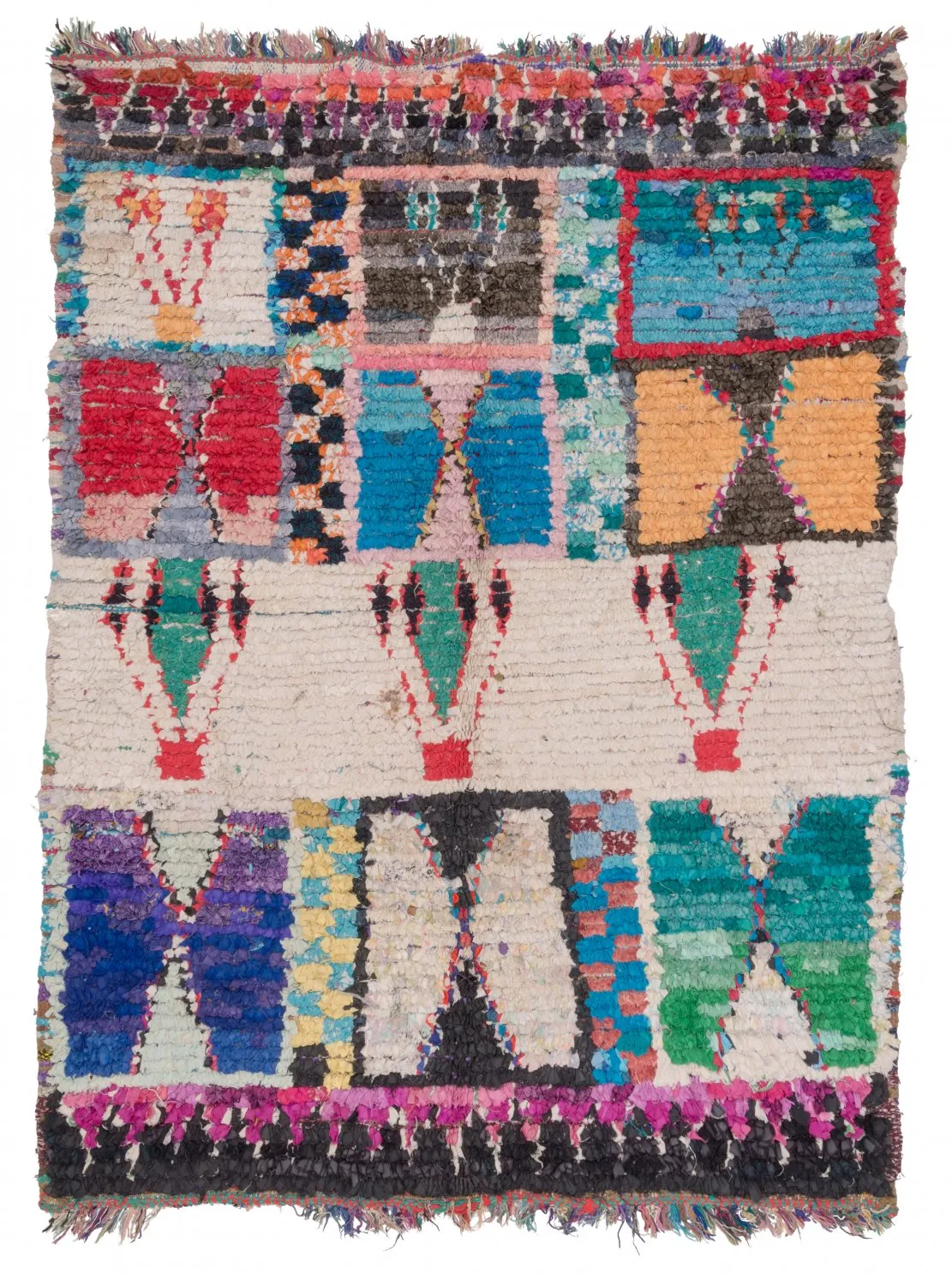 Moroccan Berber rug Boucherouite 225 x 170 cm
