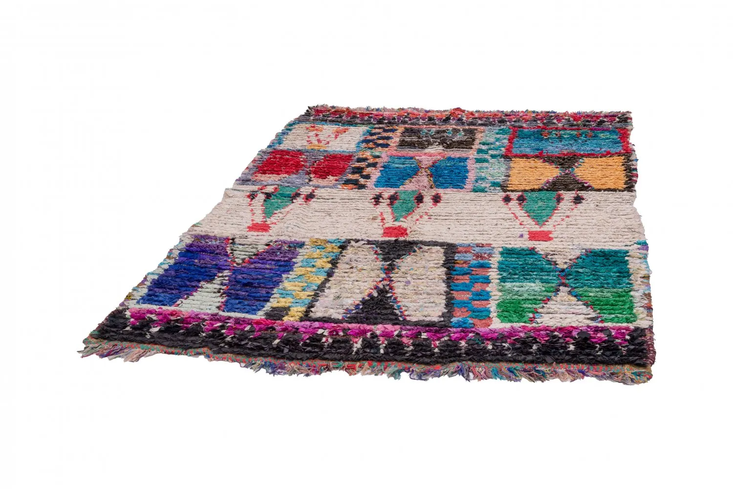 Moroccan Berber rug Boucherouite 225 x 170 cm