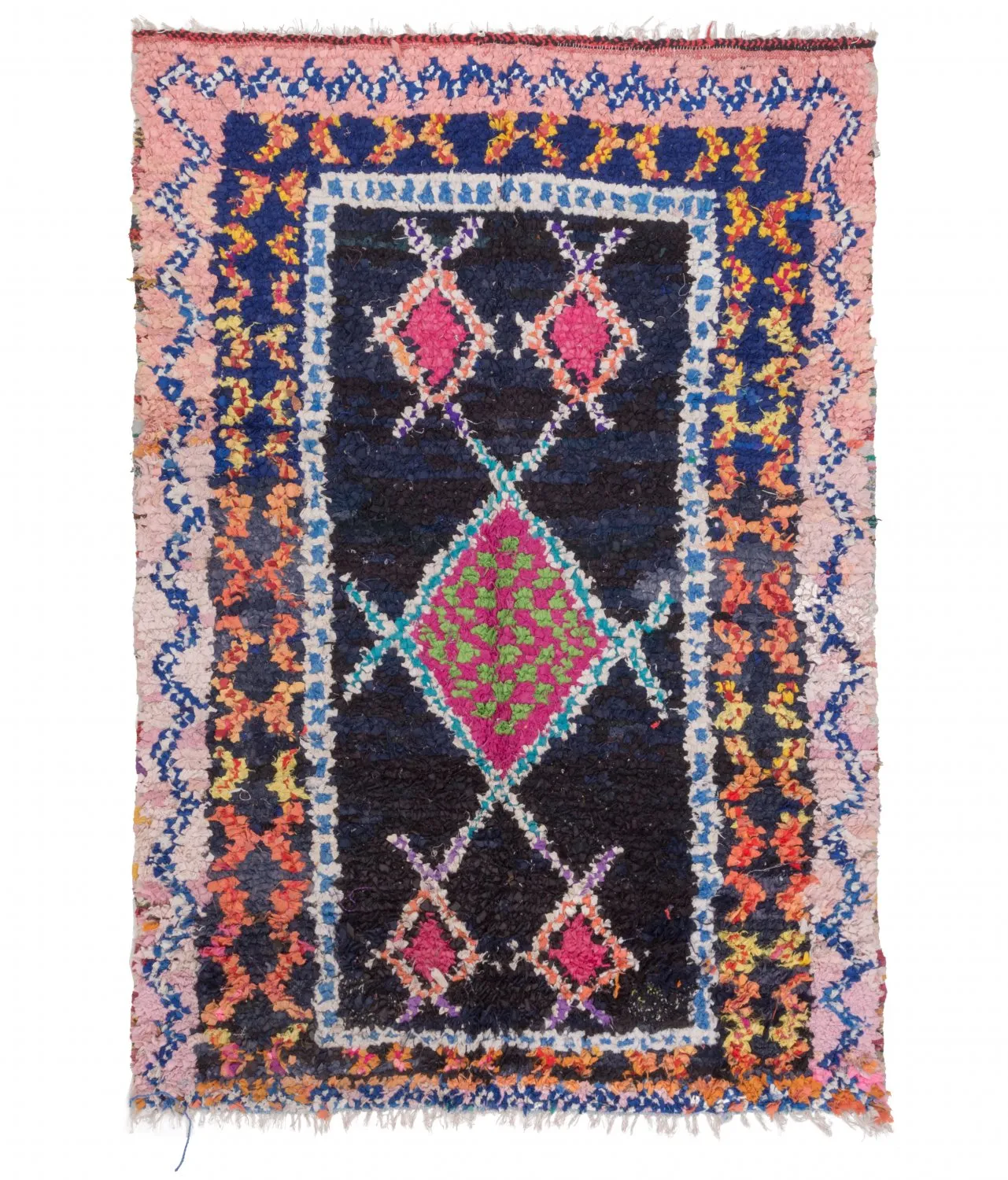 Moroccan Berber rug Boucherouite 200 x 145 cm