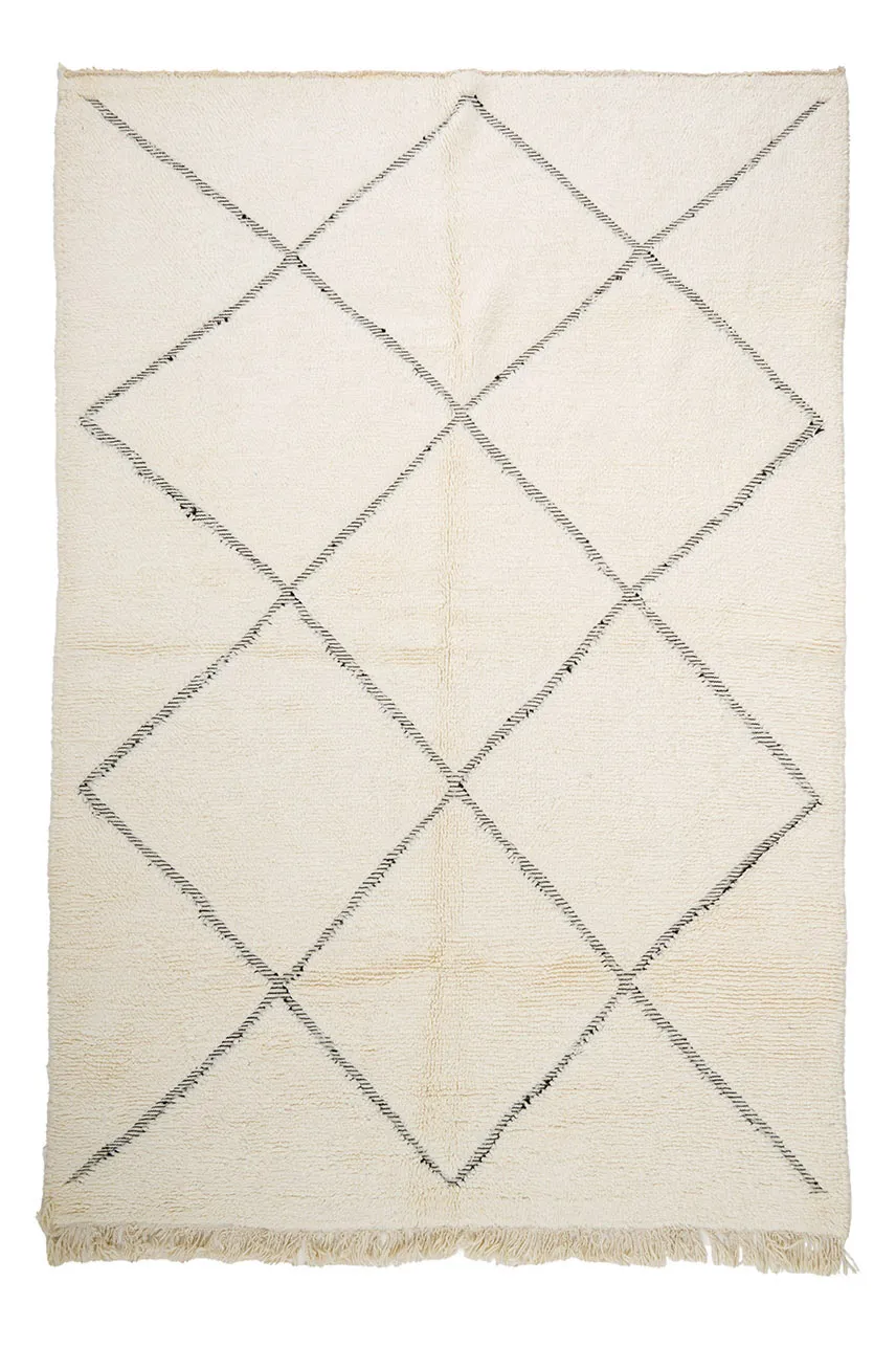Kilim Moroccan Berber rug Beni Ourain 190 x 285 cm