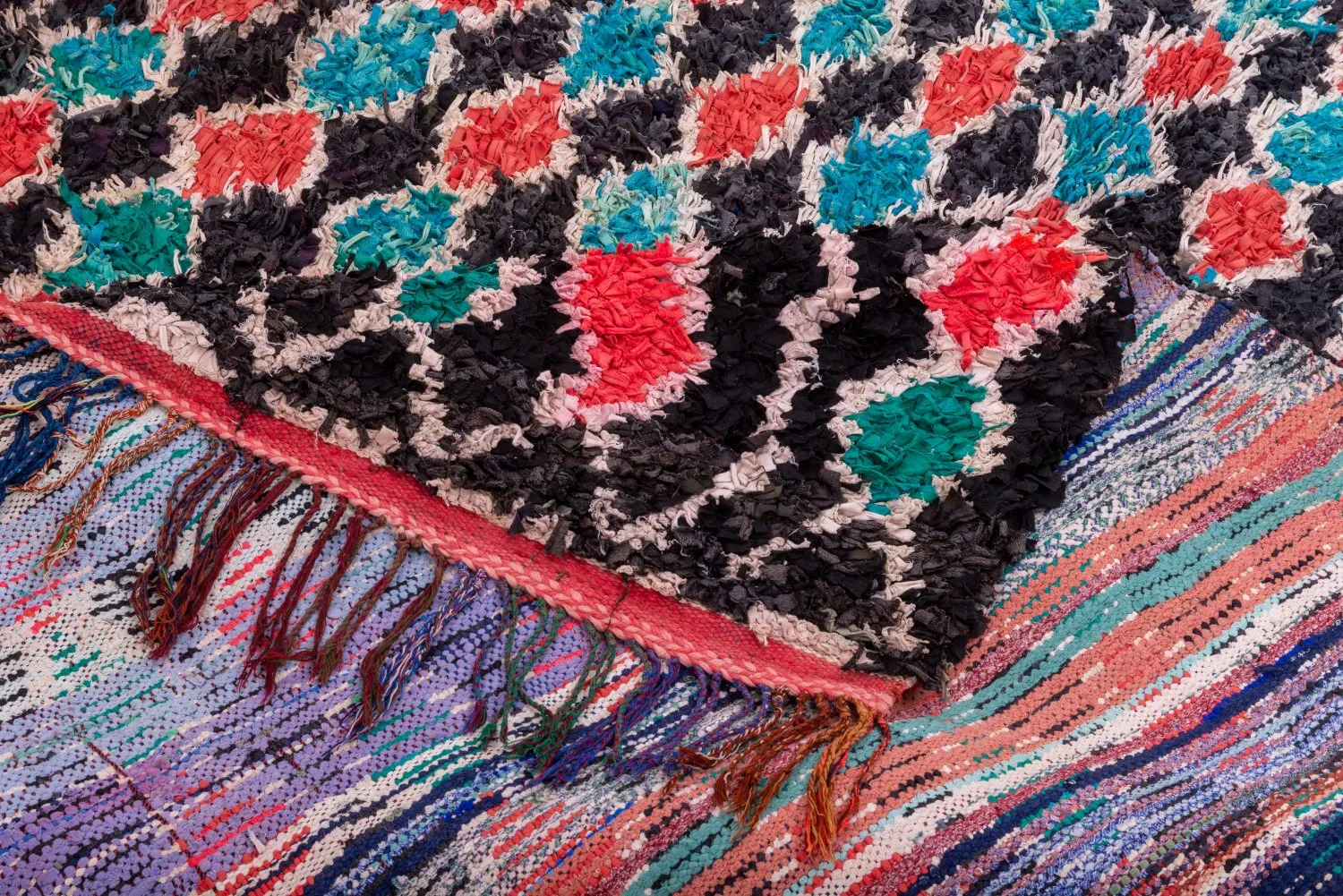 Moroccan Berber rug Boucherouite 395 x 180 cm