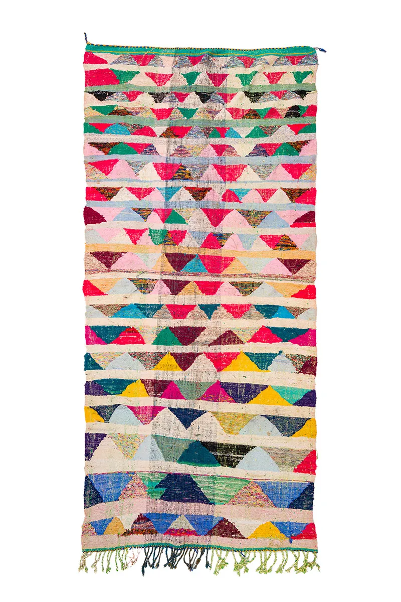 Moroccan Berber rug Boucherouite 145 x 330 cm