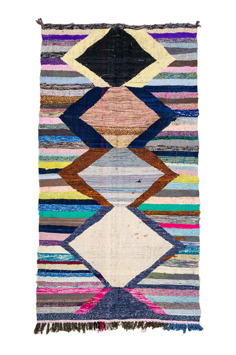 Moroccan Berber rug Boucherouite 130 x 250 cm