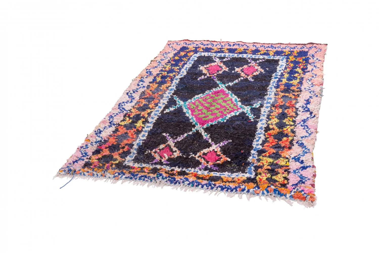 Moroccan Berber rug Boucherouite 200 x 145 cm