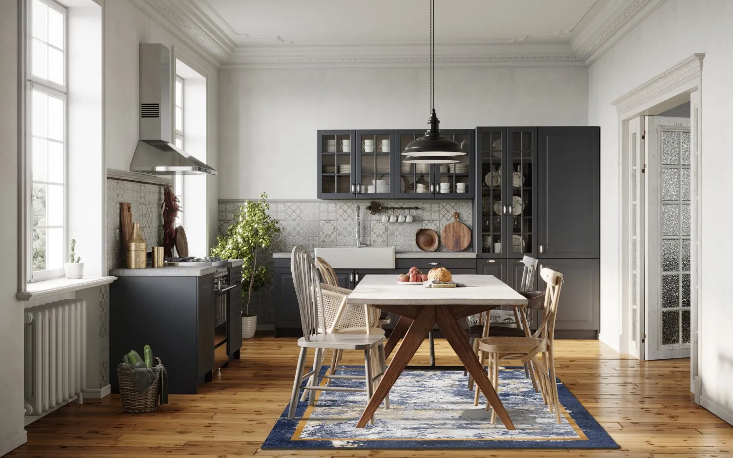 Wilton rug - Peri (blue/multi)