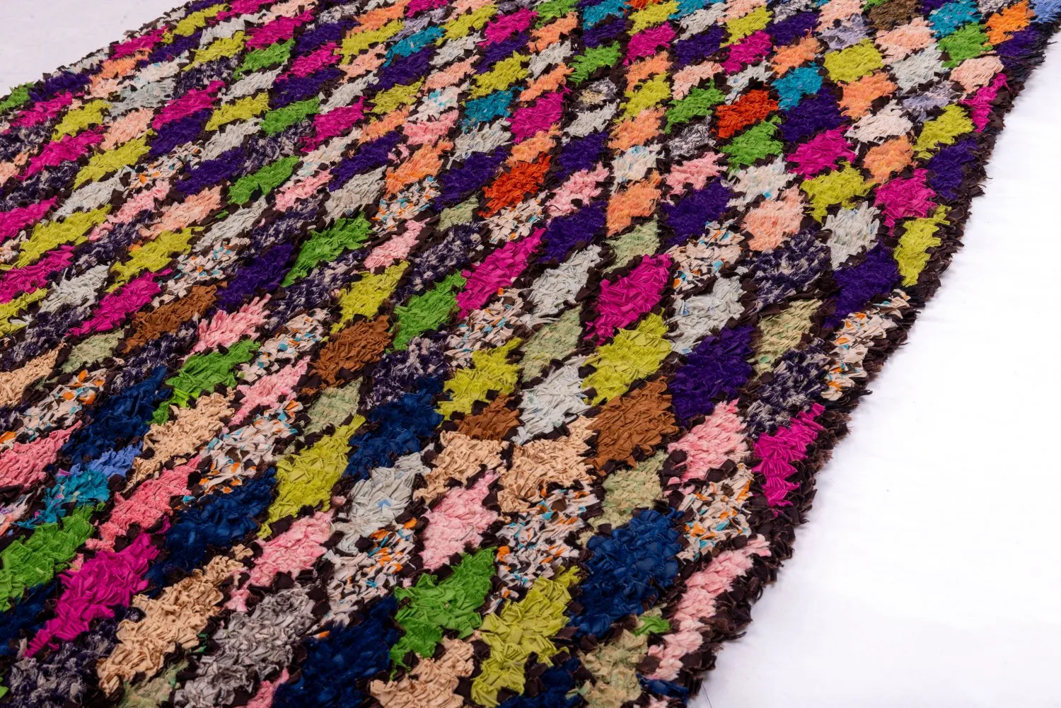 Moroccan Berber rug Boucherouite 245 x 115 cm