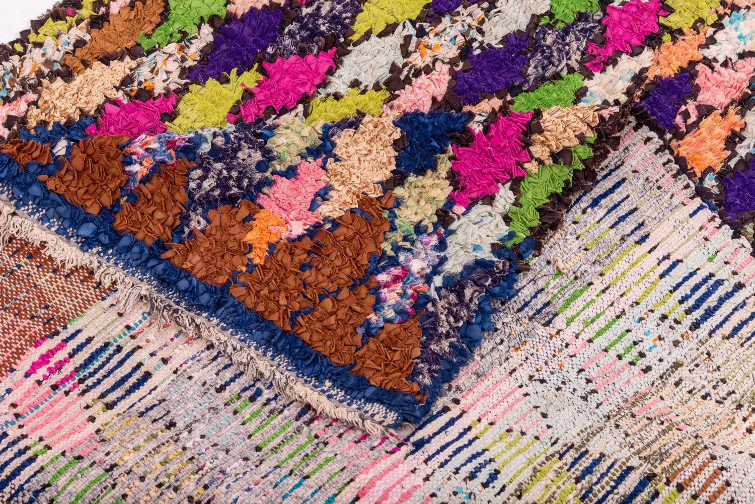 Moroccan Berber rug Boucherouite 245 x 115 cm
