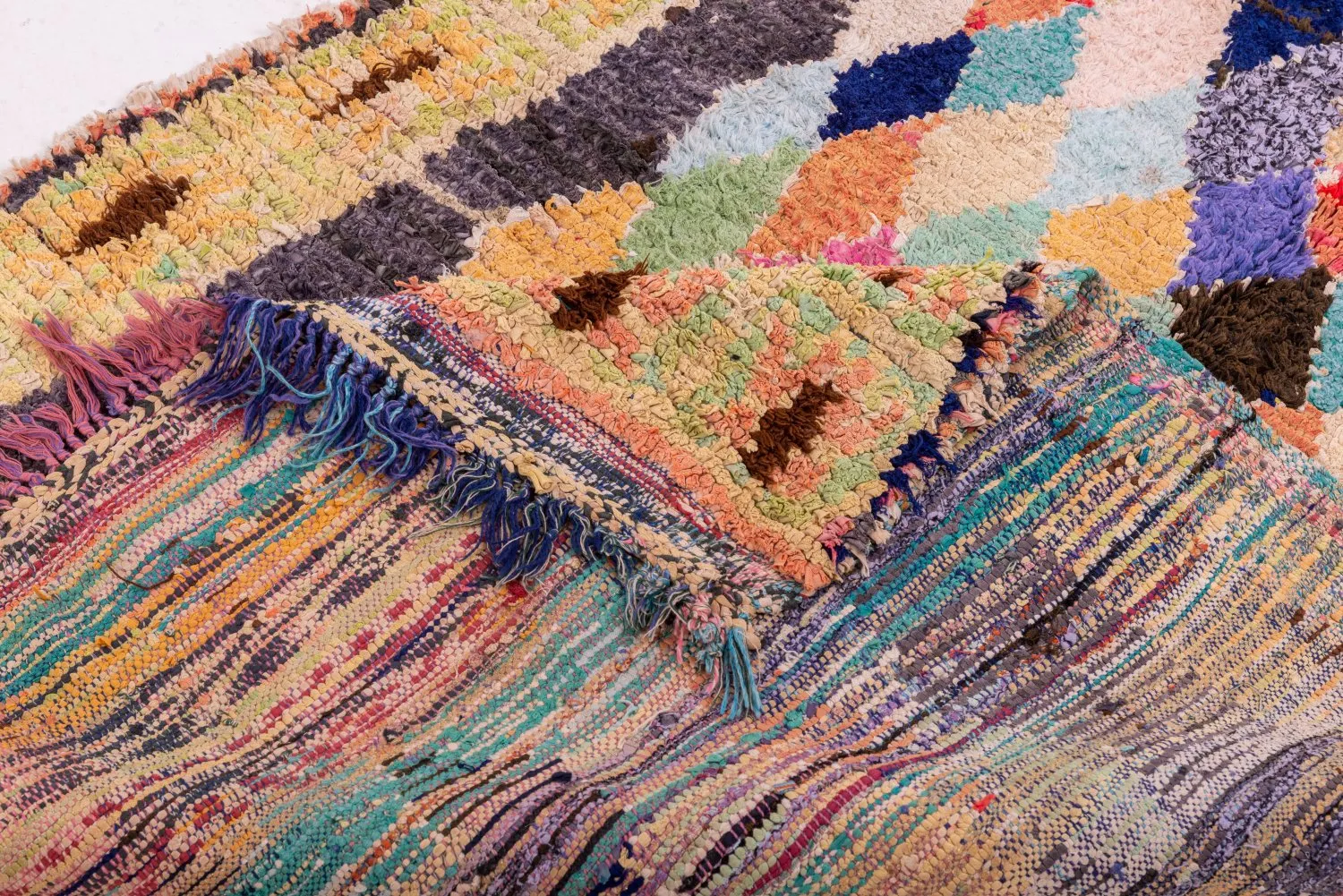 Moroccan Berber rug Boucherouite 255 x 115 cm