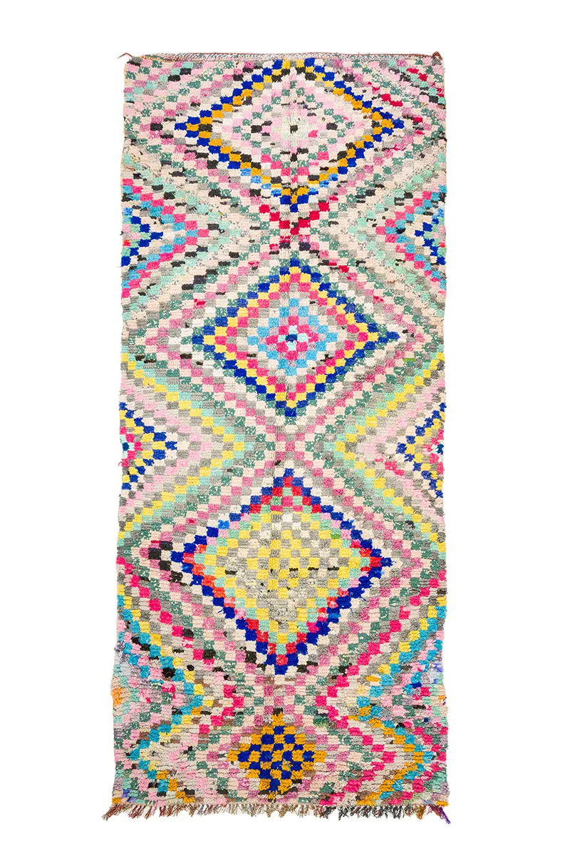 Moroccan Berber rug Boucherouite 145 x 365 cm