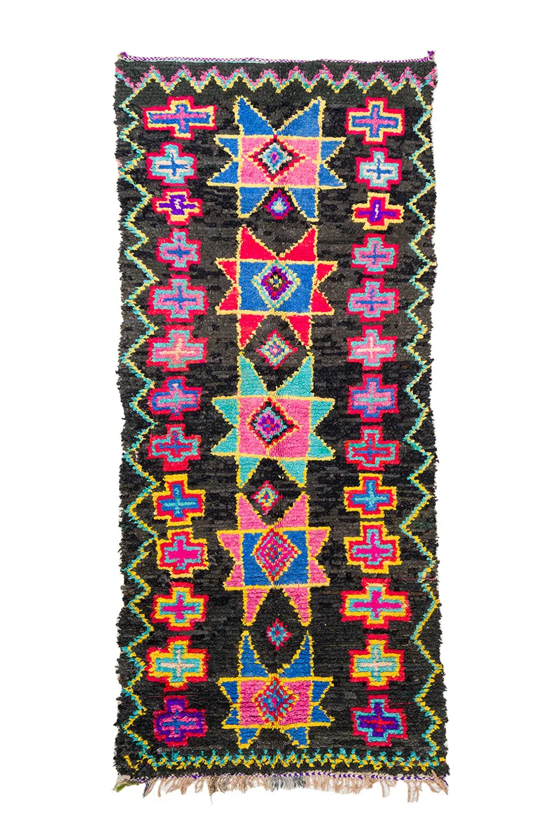Moroccan Berber rug Boucherouite 135 x 315 cm