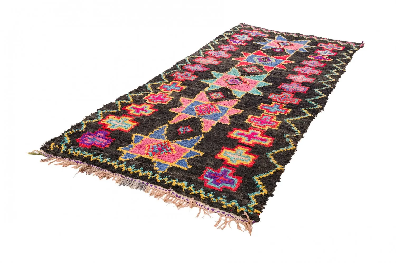 Moroccan Berber rug Boucherouite 135 x 315 cm