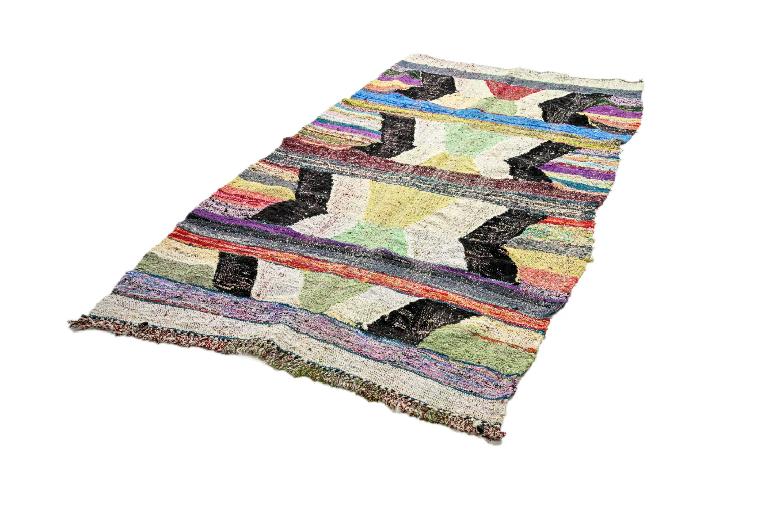 Moroccan Berber rug Boucherouite 130 x 245 cm