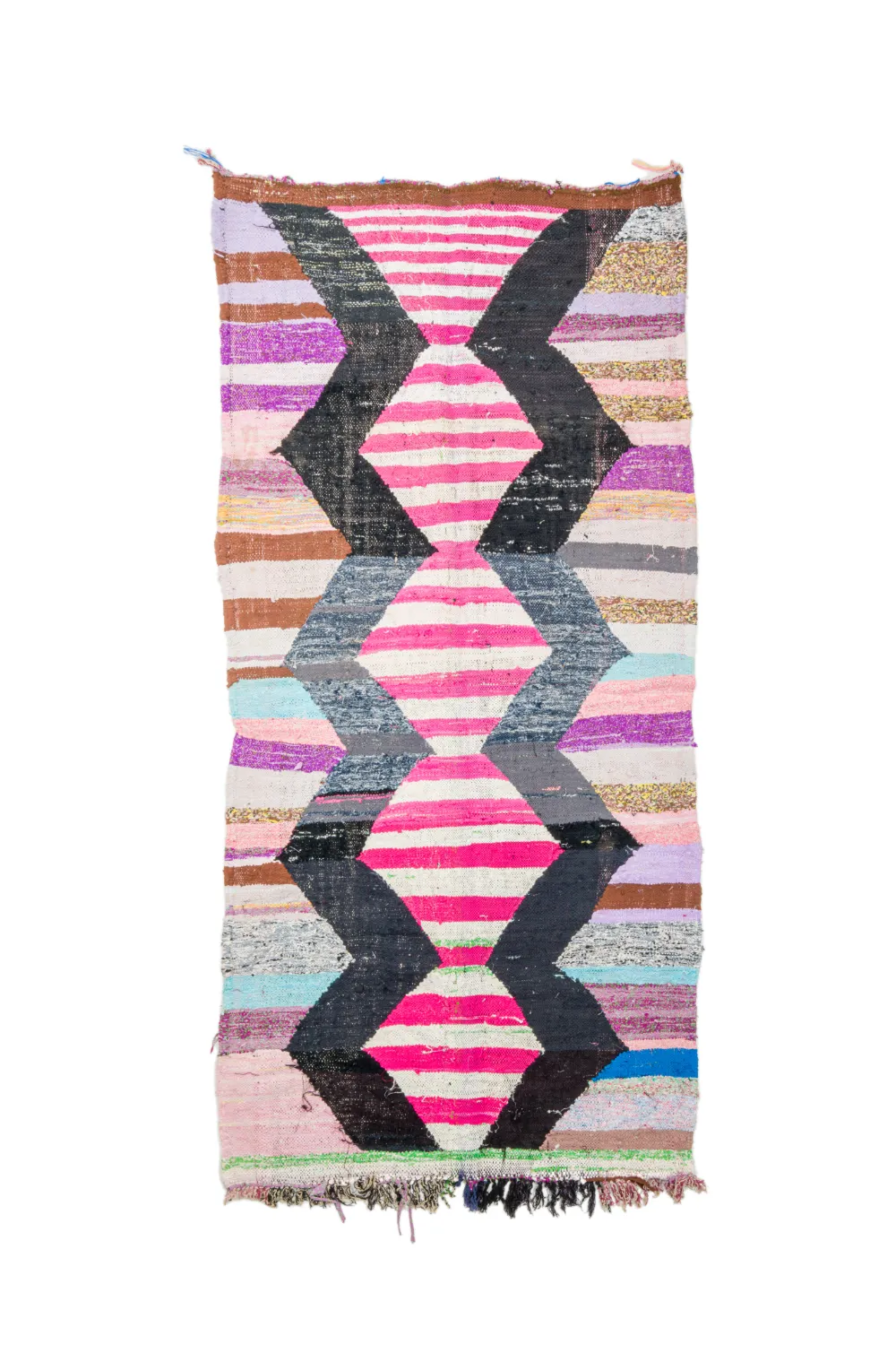 Moroccan Berber rug Boucherouite 130 x 265 cm