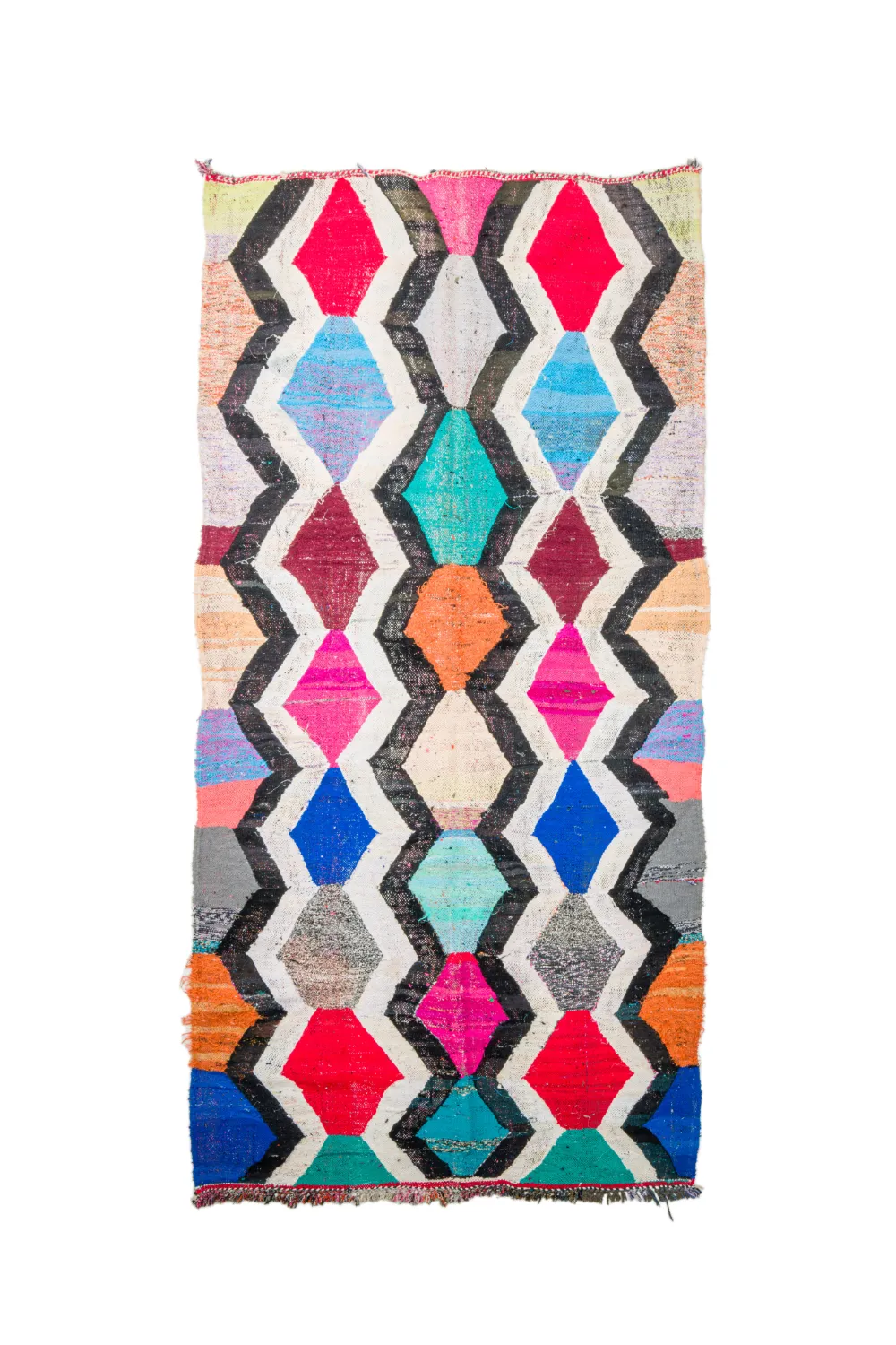 Moroccan Berber rug Boucherouite 140 x 290 cm