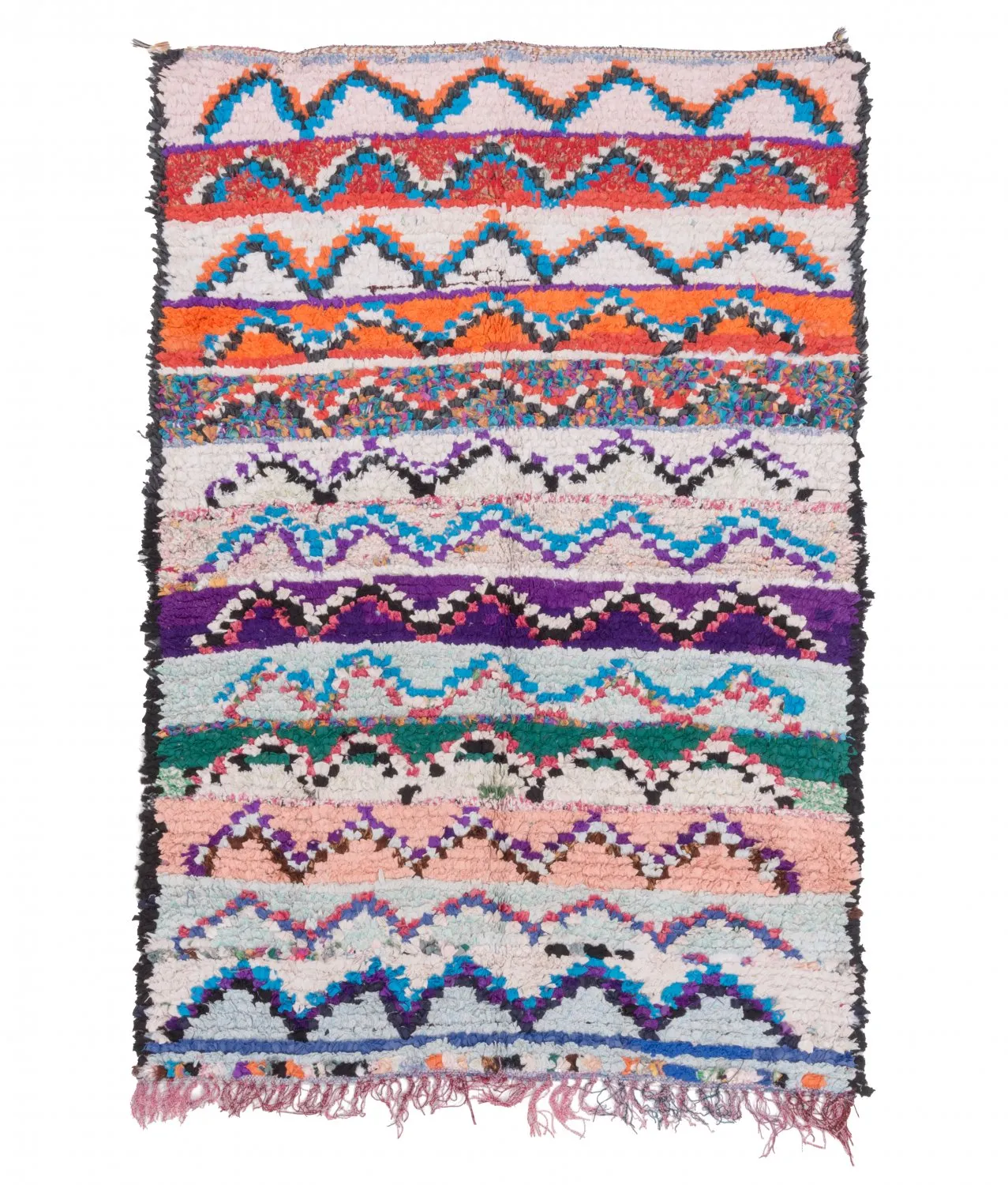 Moroccan Berber rug Boucherouite 205 x 140 cm