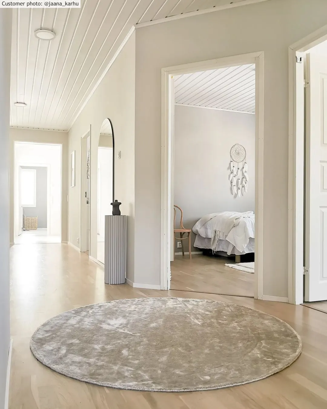 Round rug - Jodhpur Special Luxury Edition Viscose (light grey/beige)