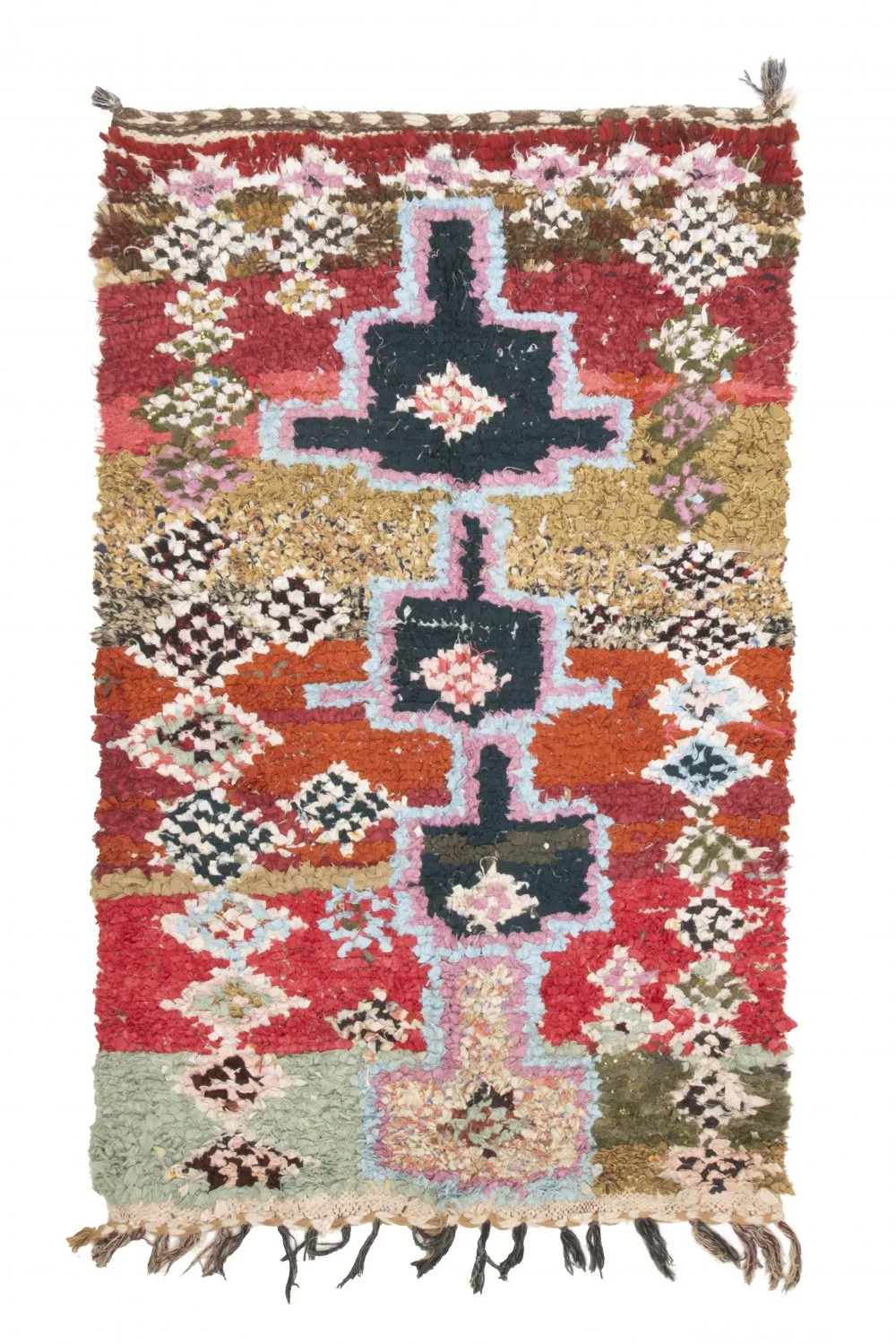 Moroccan Berber rug Boucherouite 205 x 120 cm