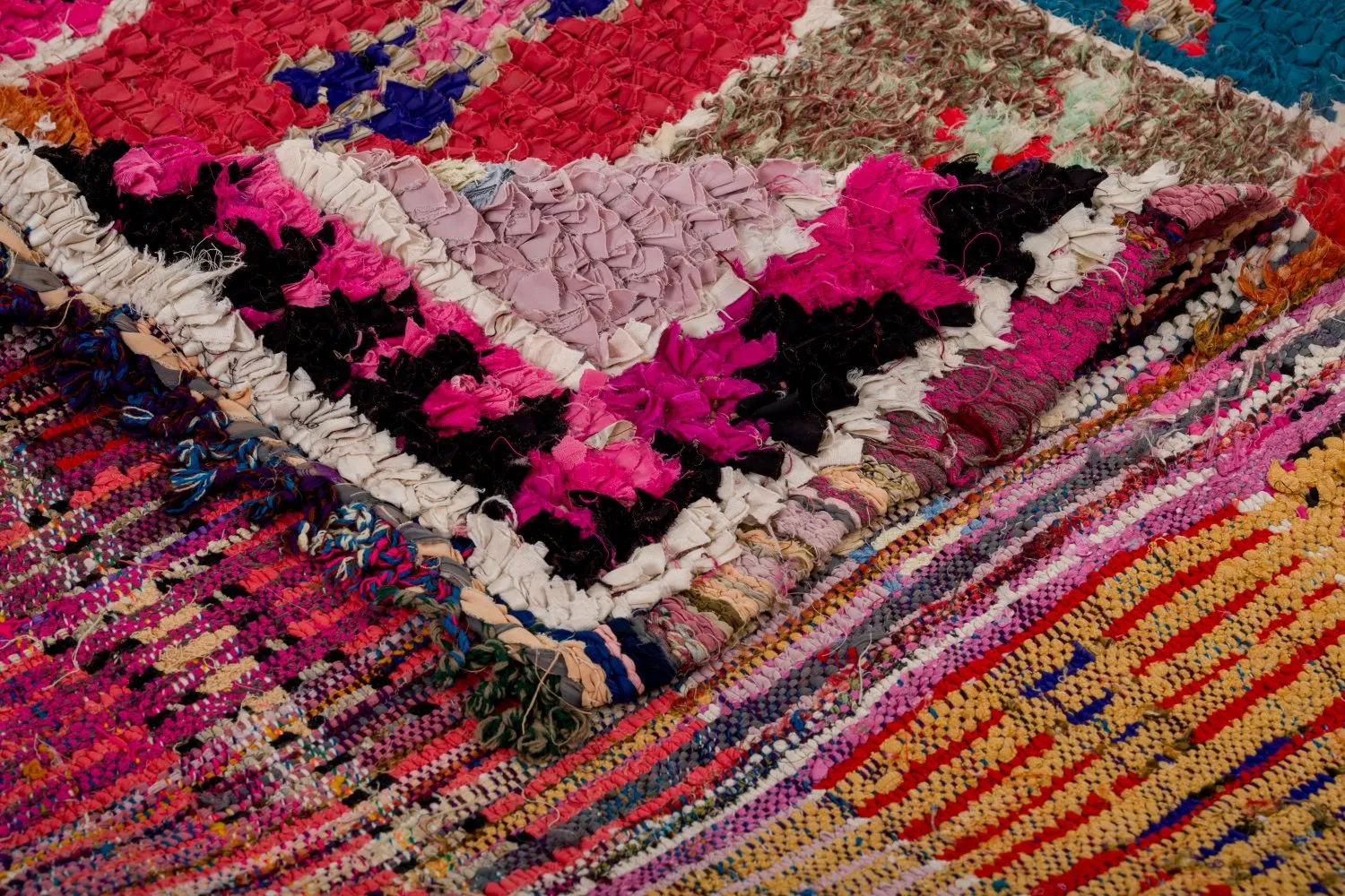 Moroccan Berber rug Boucherouite 360 x 130 cm
