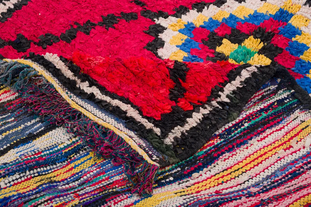 Moroccan Berber rug Boucherouite 310 x 145 cm