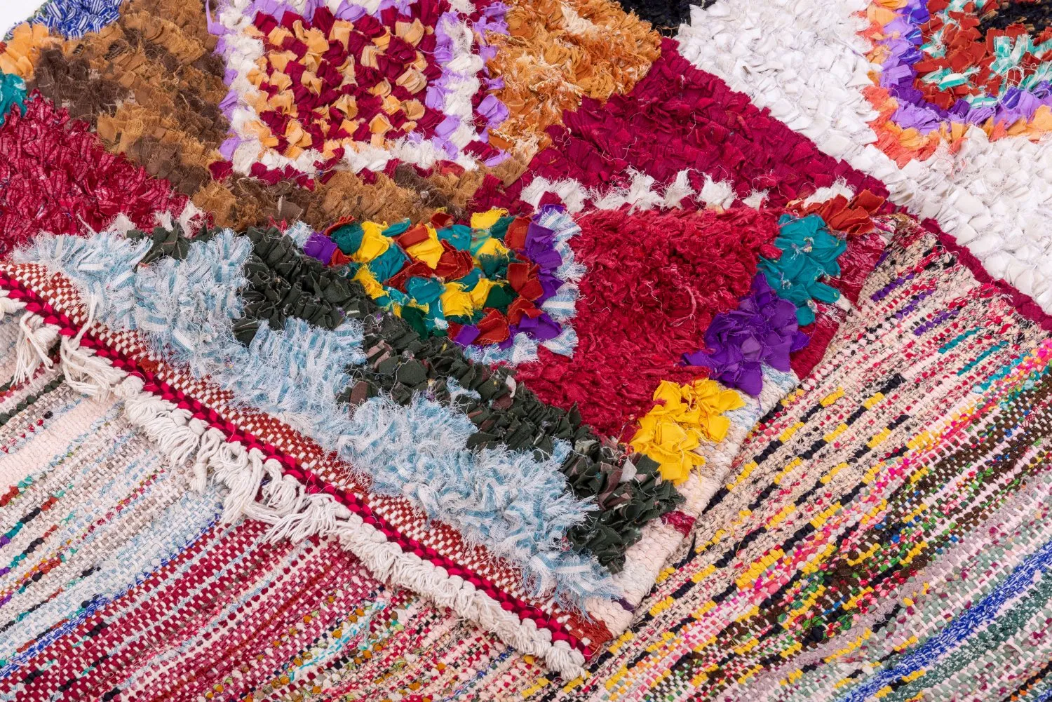 Moroccan Berber rug Boucherouite 205 x 120 cm