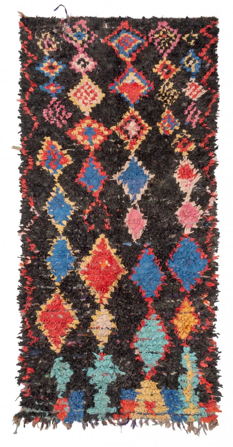 Moroccan Berber rug Boucherouite 260 x 125 cm