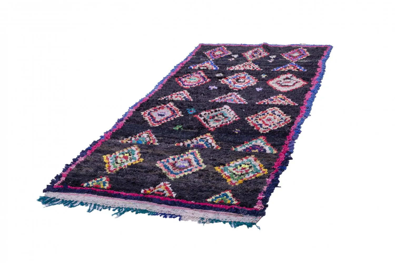 Moroccan Berber rug Boucherouite 245 x 115 cm