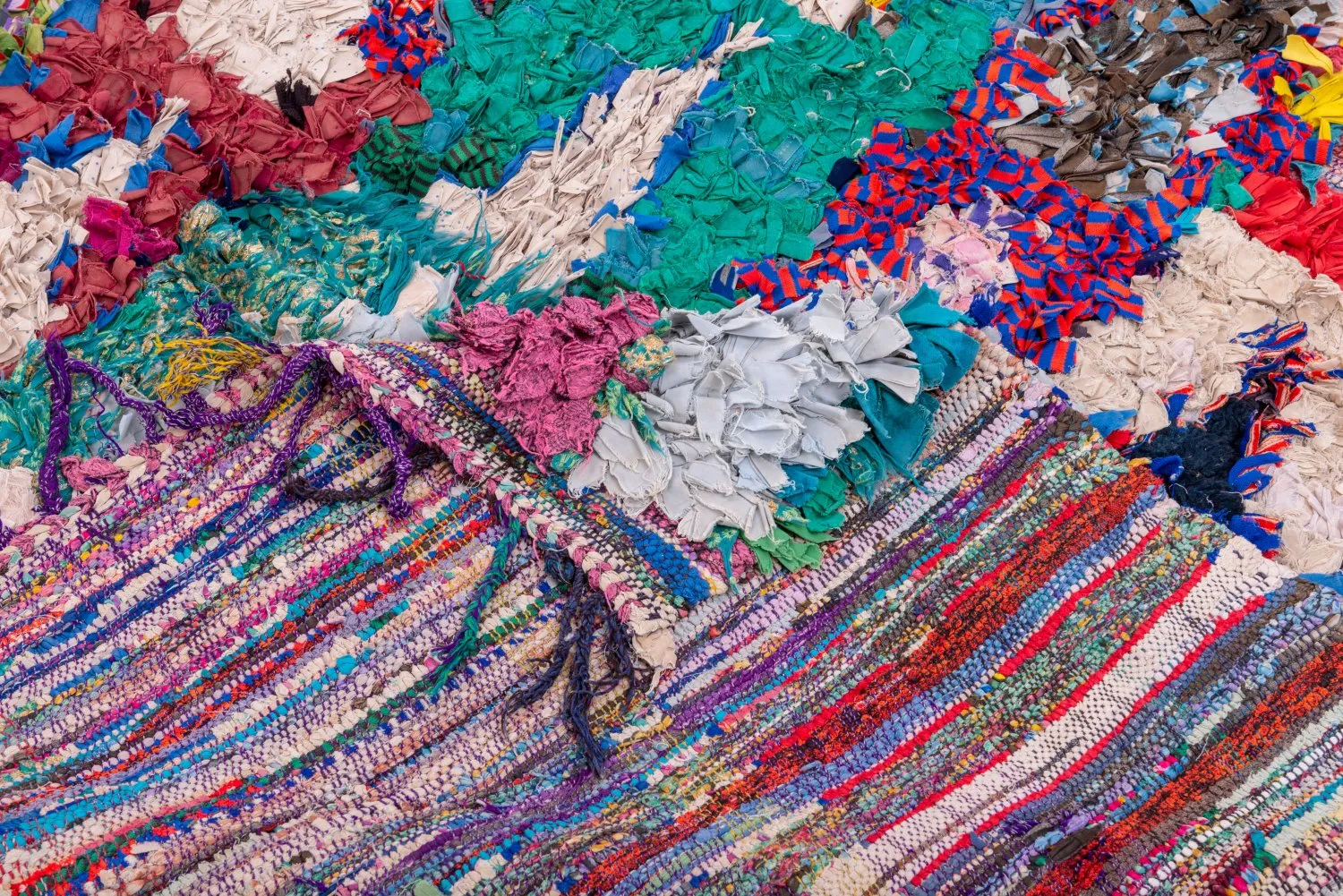 Moroccan Berber rug Boucherouite 200 x 160 cm
