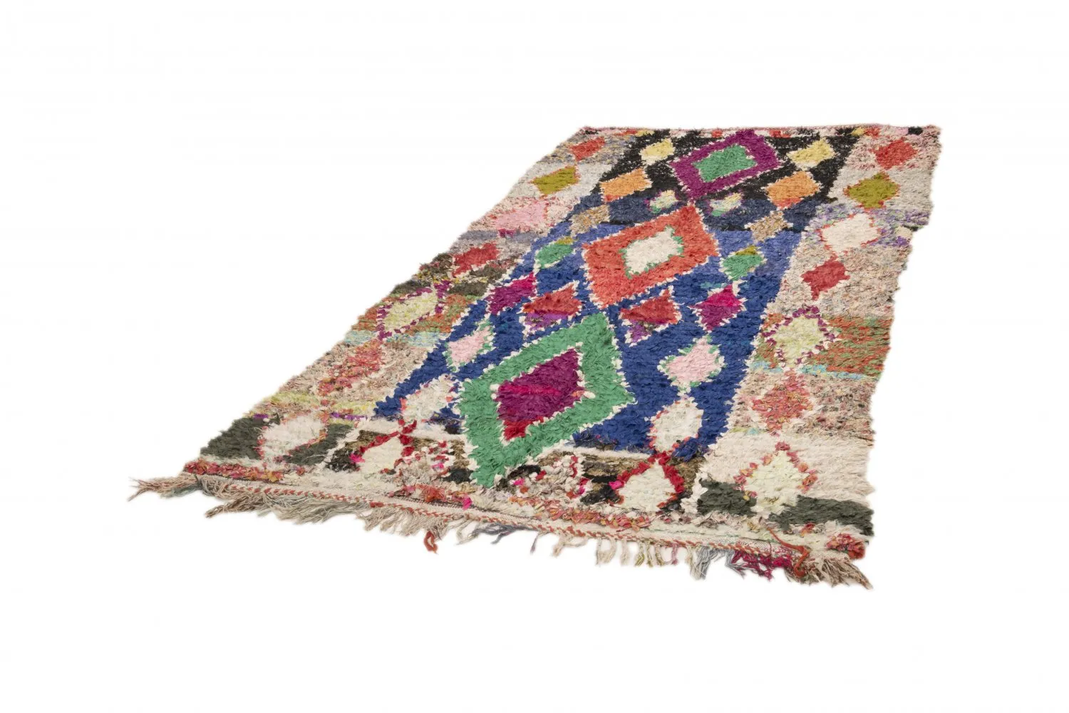 Moroccan Berber rug Boucherouite 295 x 150 cm