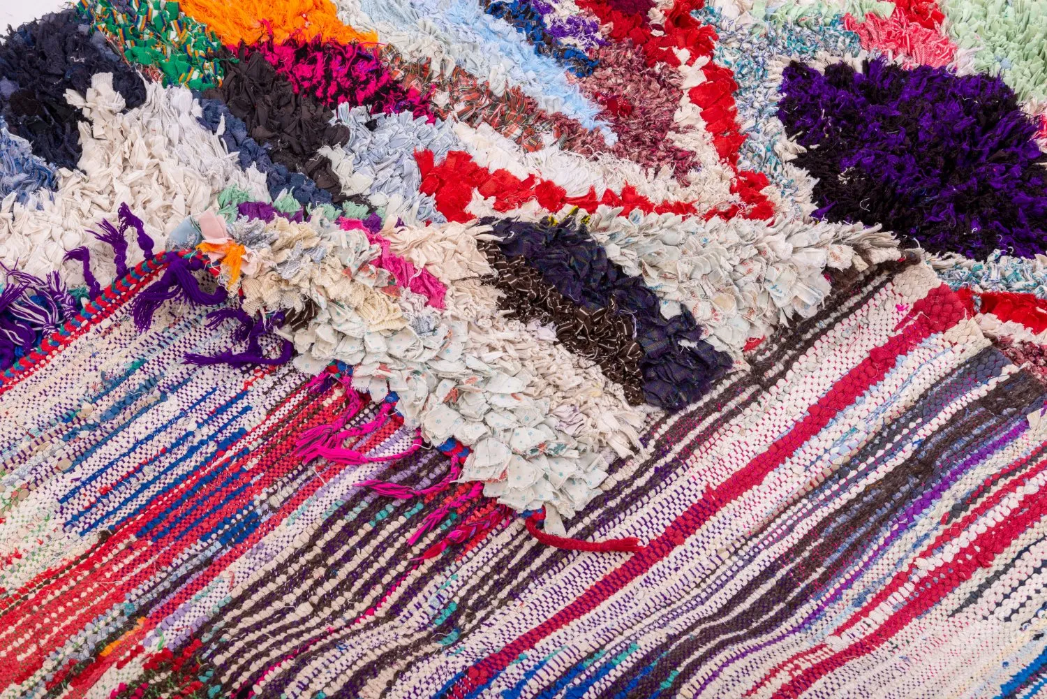 Moroccan Berber rug Boucherouite 245 x 140 cm