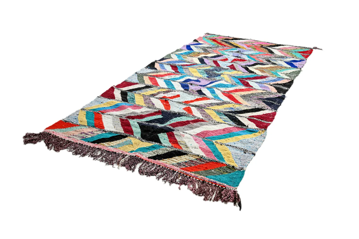 Moroccan Berber rug Boucherouite 150 x 320 cm