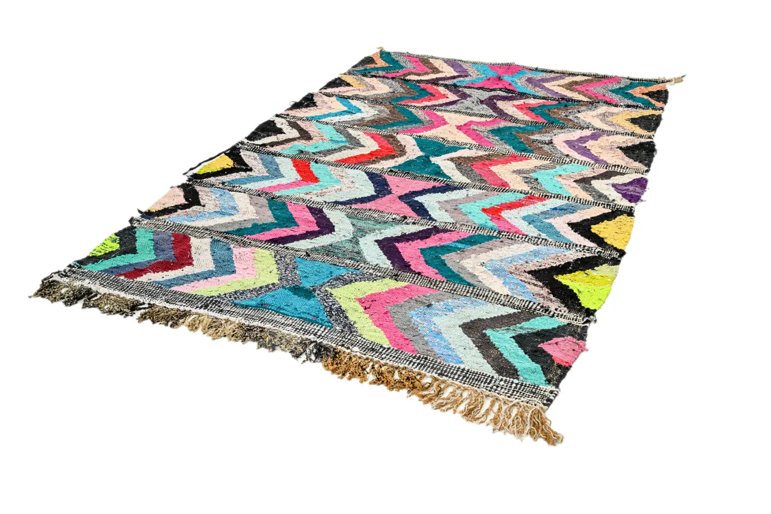 Moroccan Berber rug Boucherouite 145 x 270 cm