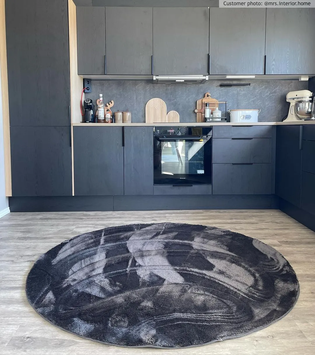 Round rugs - Aranga Super Soft Fur (anthracite)