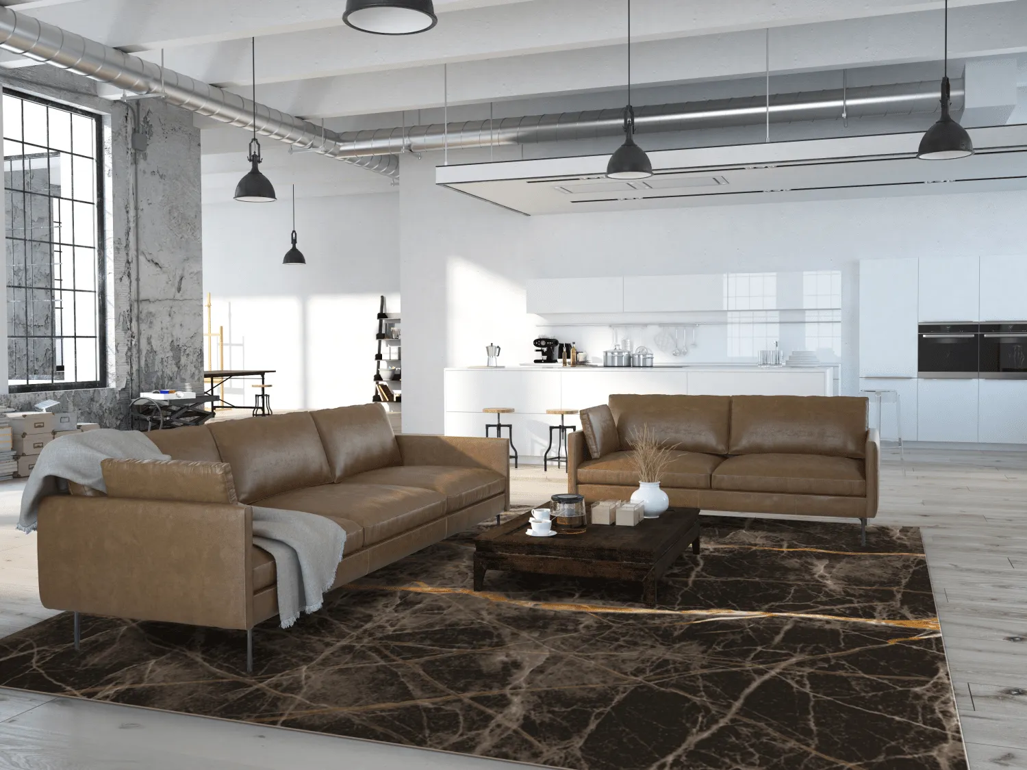 Wilton rug - Aris (black/gold)