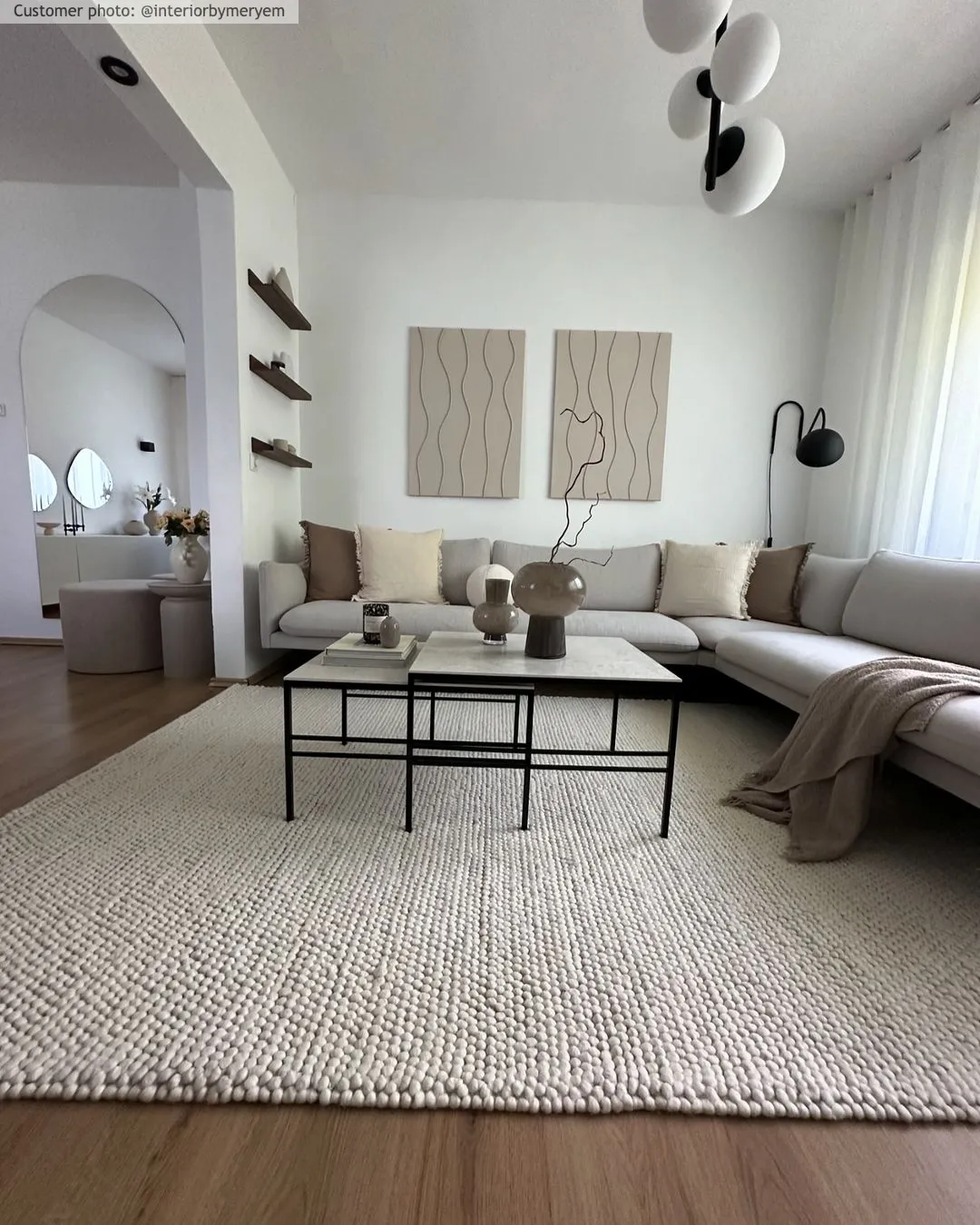 Wool rug - Avafors Wool Bubble (beige)