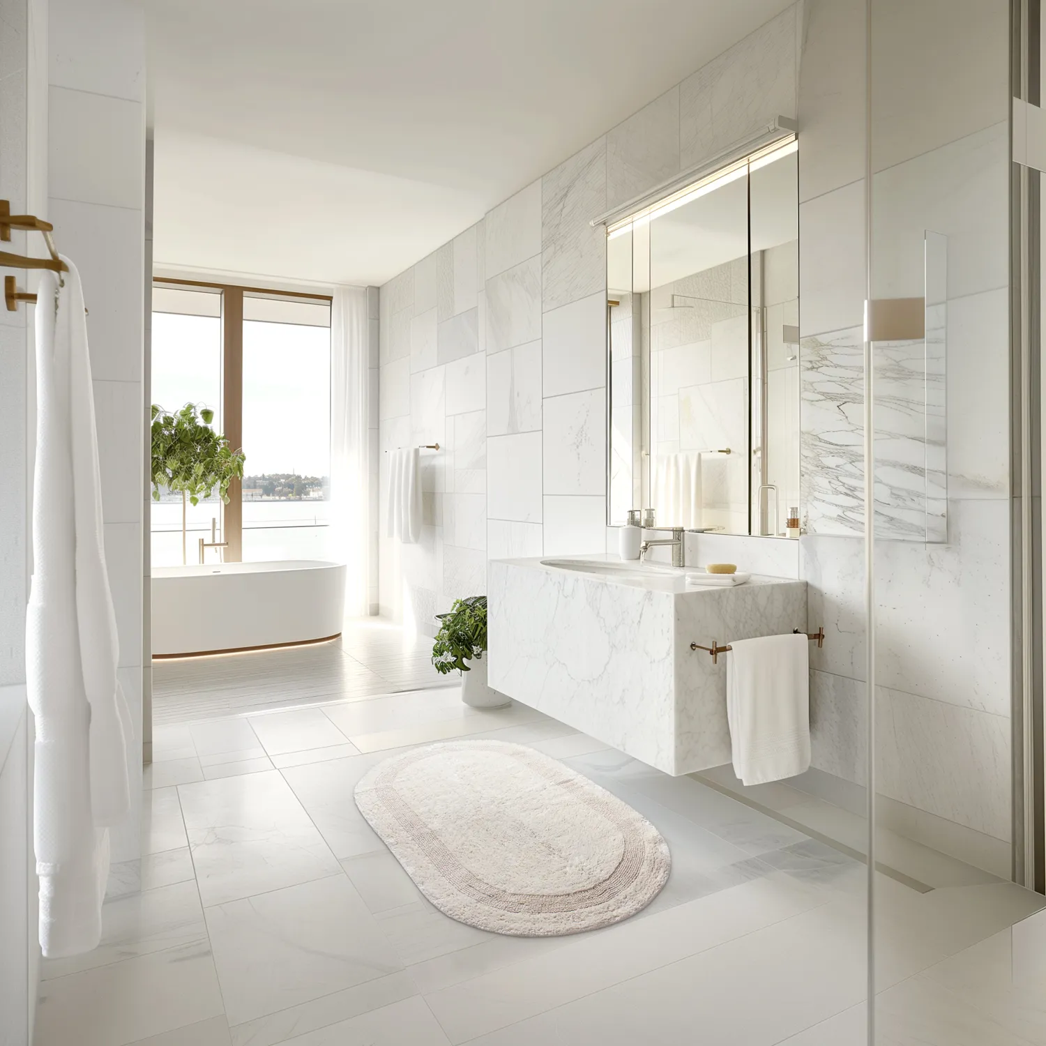 Oval bath mat - nila (offwhite)