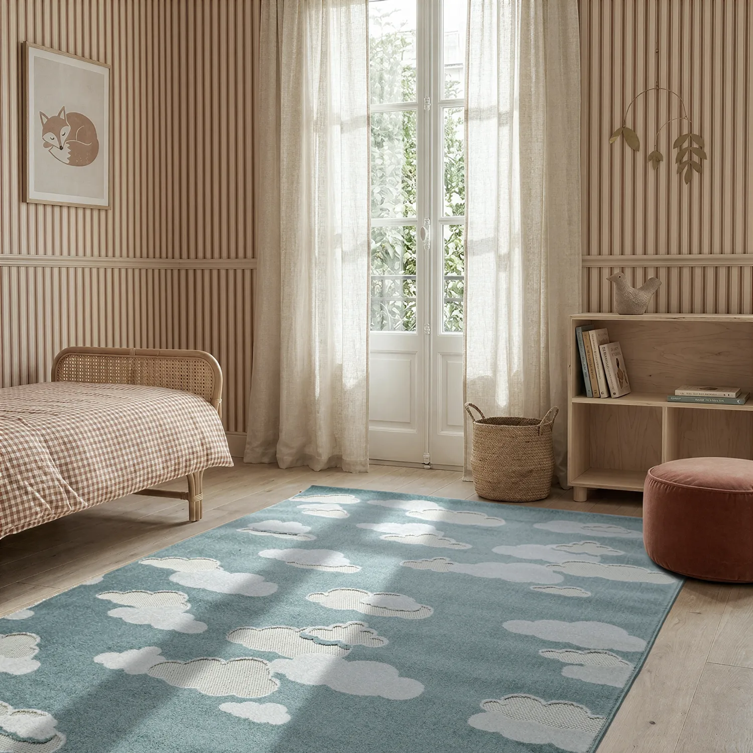 Children's Rug - Cloudy Sky (blue)