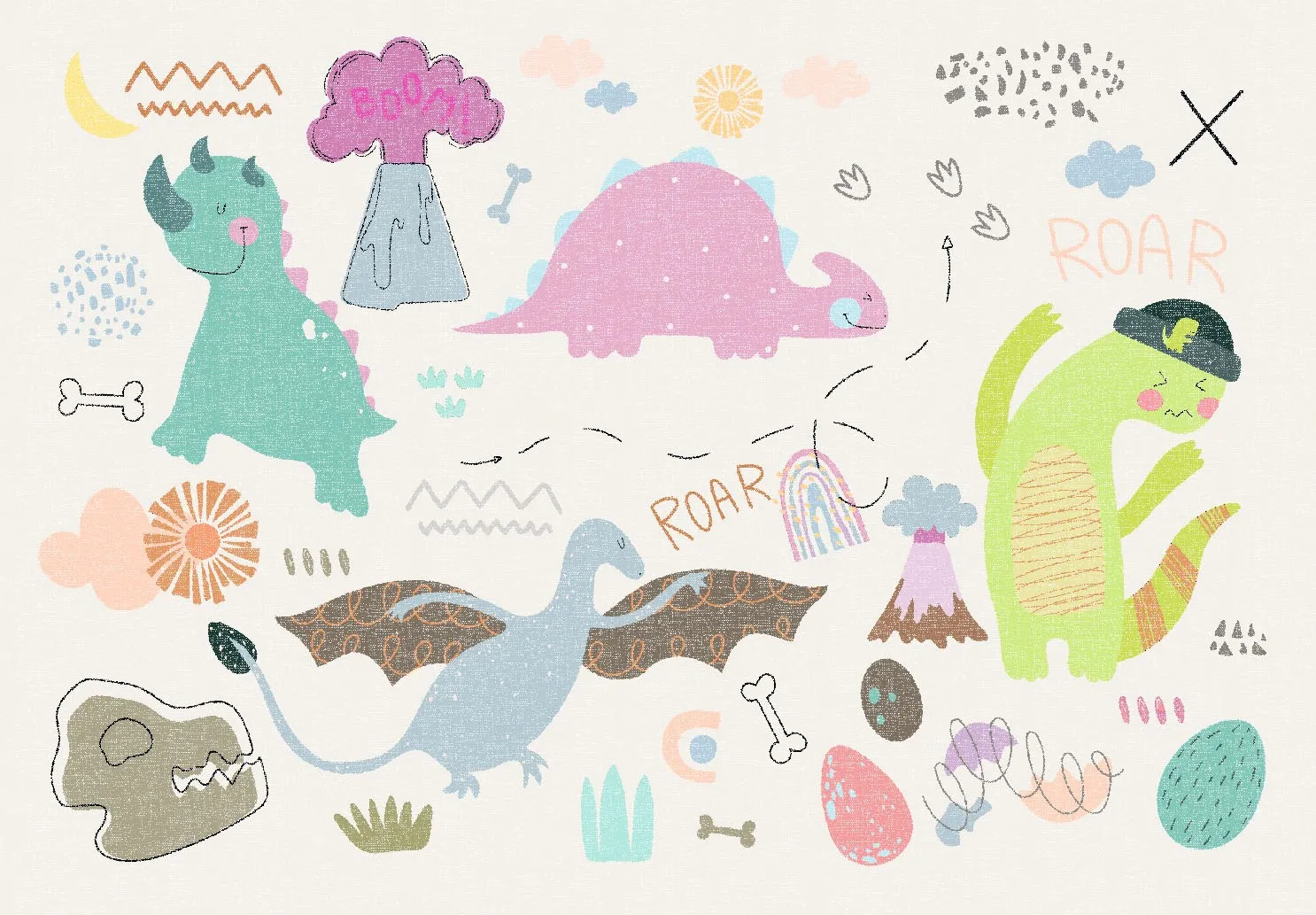 Childrens rugs - Dino (multi)