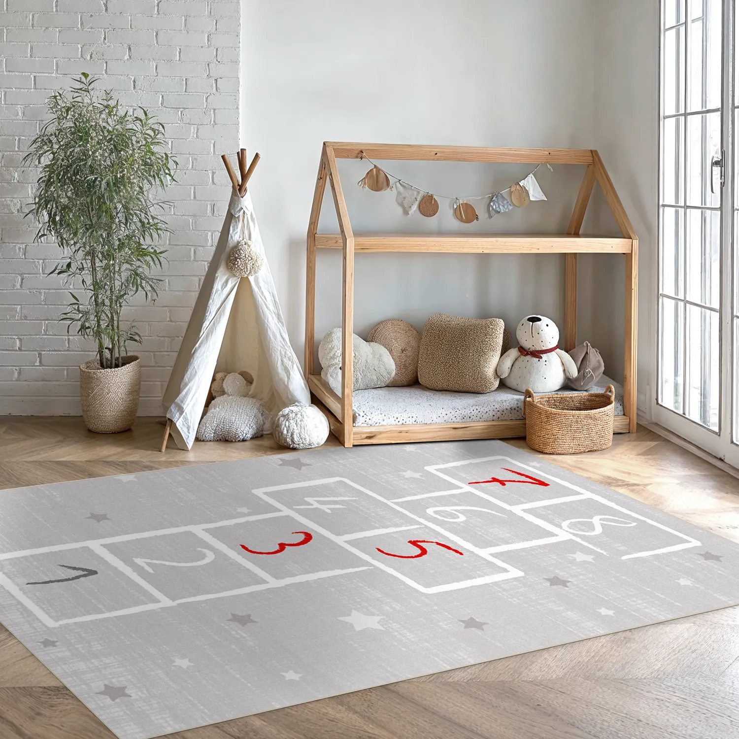 Childrens rugs - Hopscotch (grey)