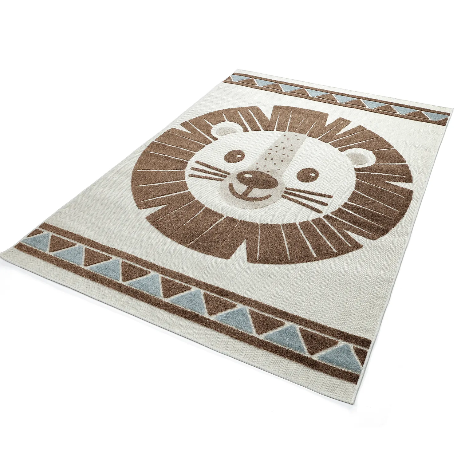 Children's Rug - Kind Lion (cream/blue)