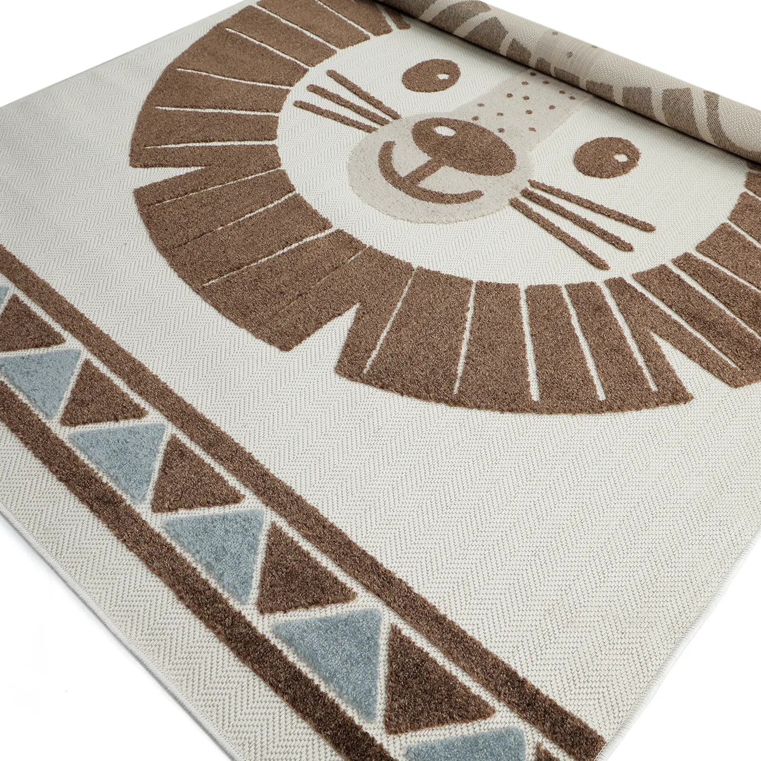 Children's Rug - Kind Lion (cream/blue)