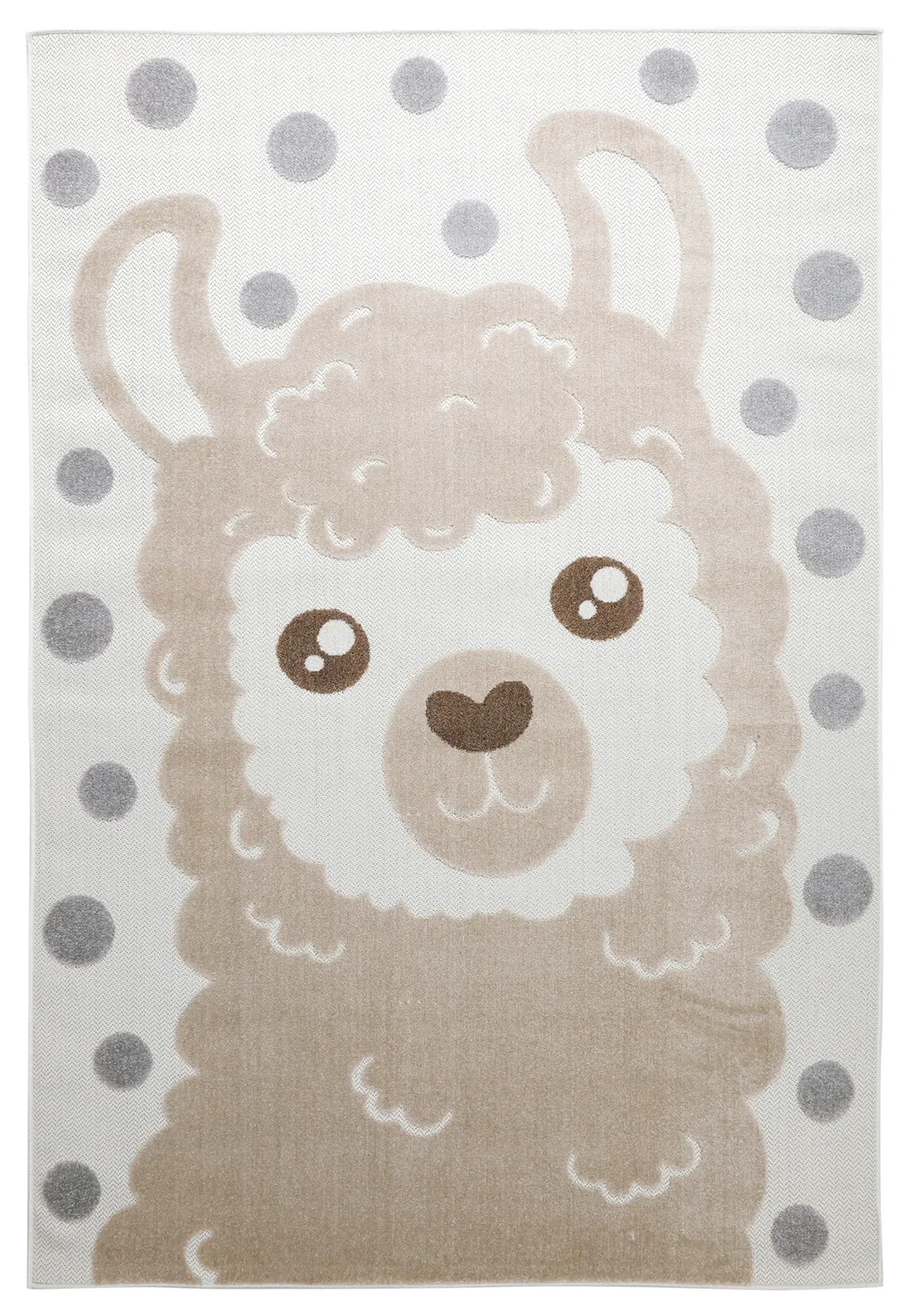 Children's Rug - Kind Llama (cream/brown)