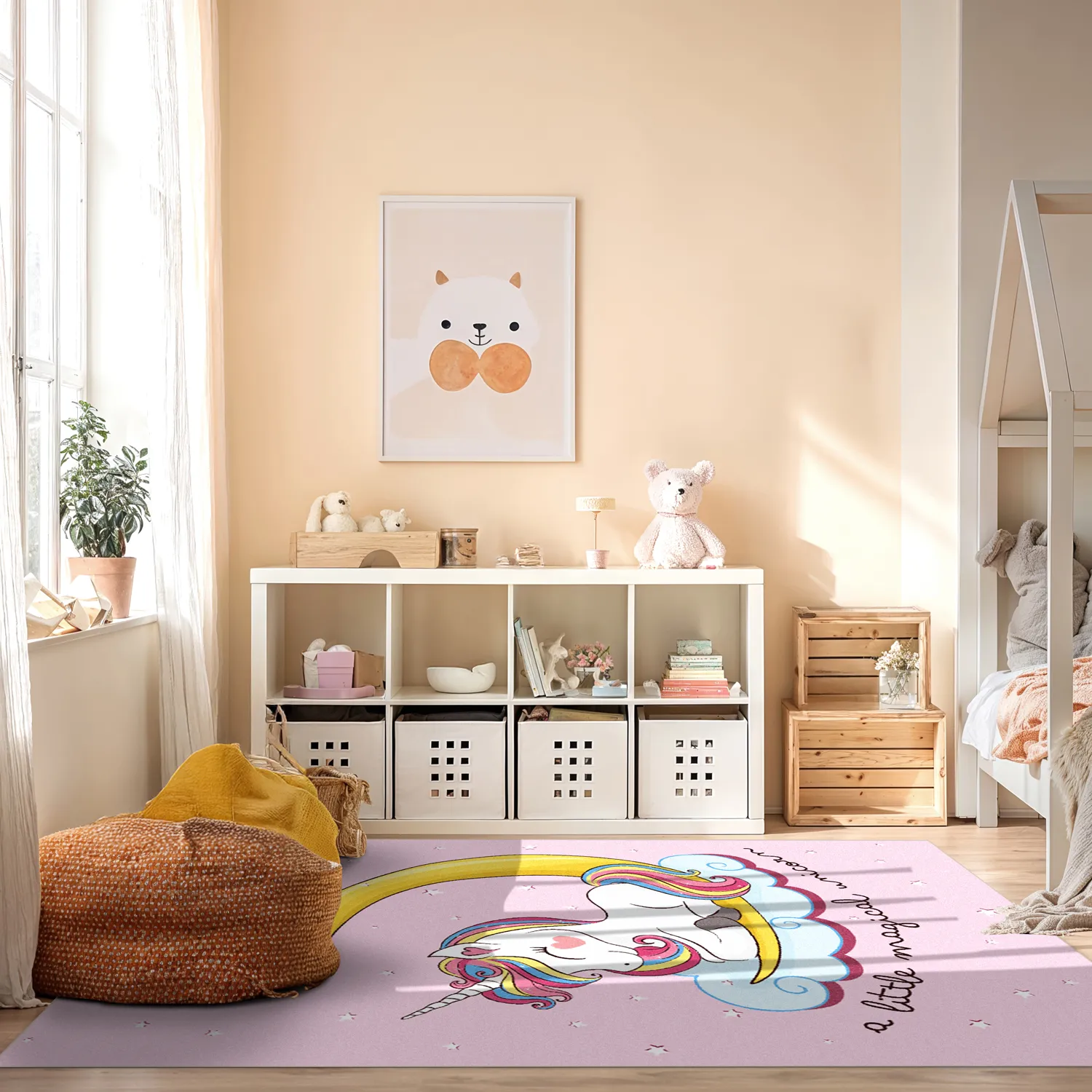 Childrens rugs - Magical Unicorn (pink)