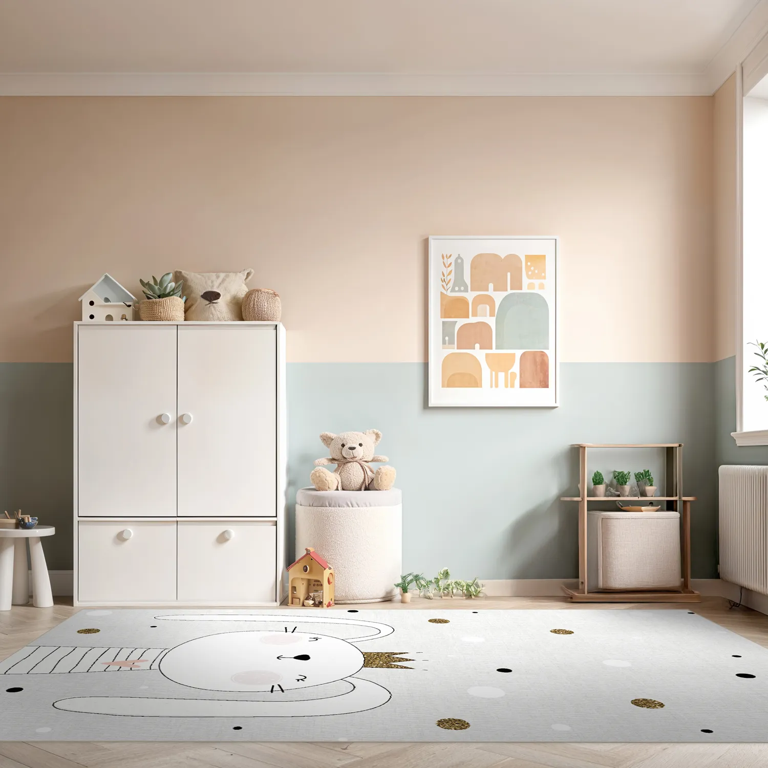 Childrens rugs - Rabbit Crown (grey)
