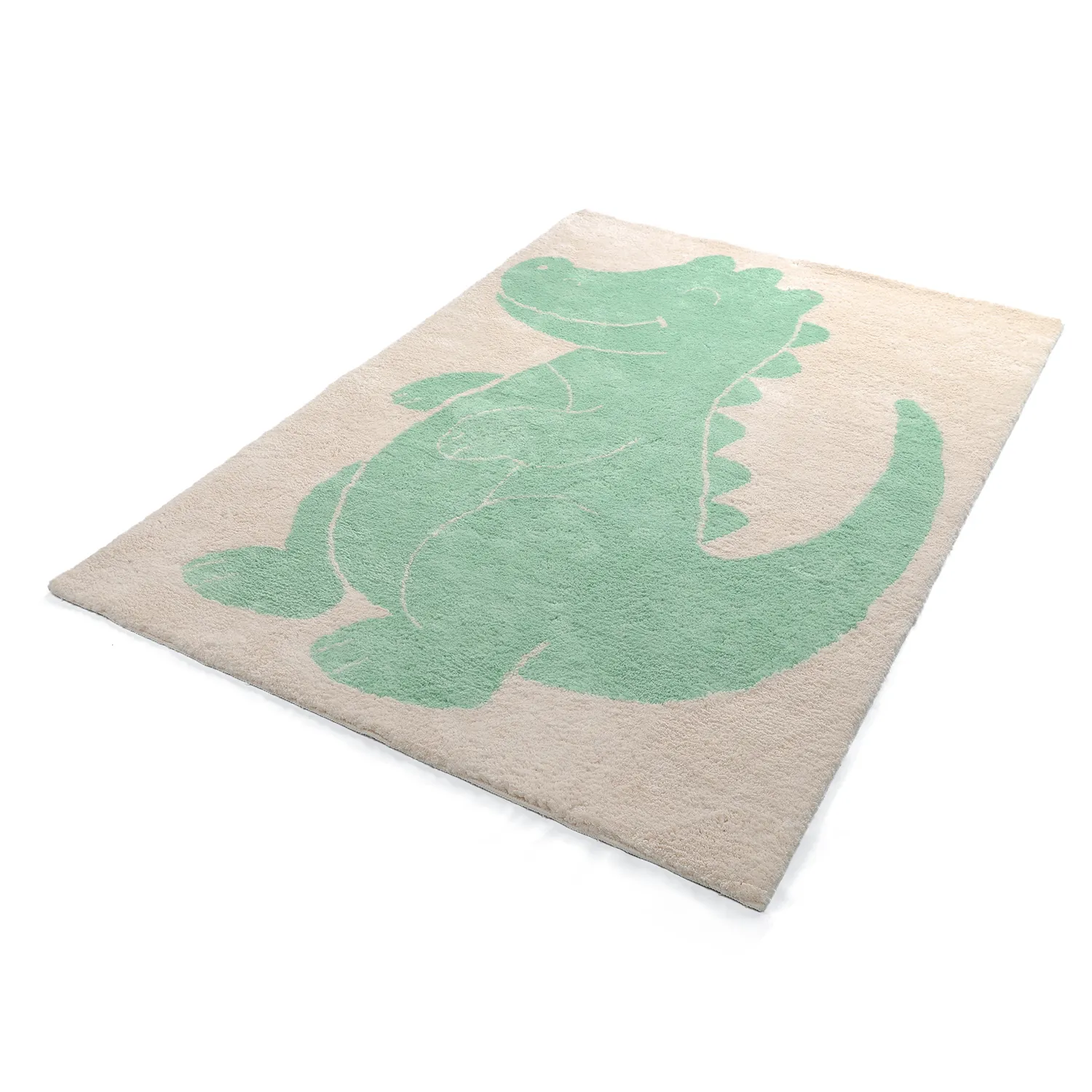 Children's Rug - Soft Crocodile (cream/green)