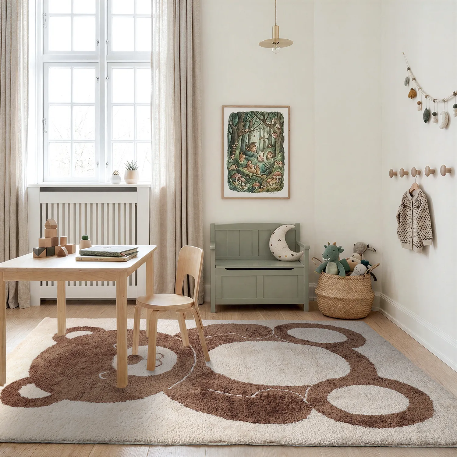 Children's Rug - Soft Teddybear (cream/brown)
