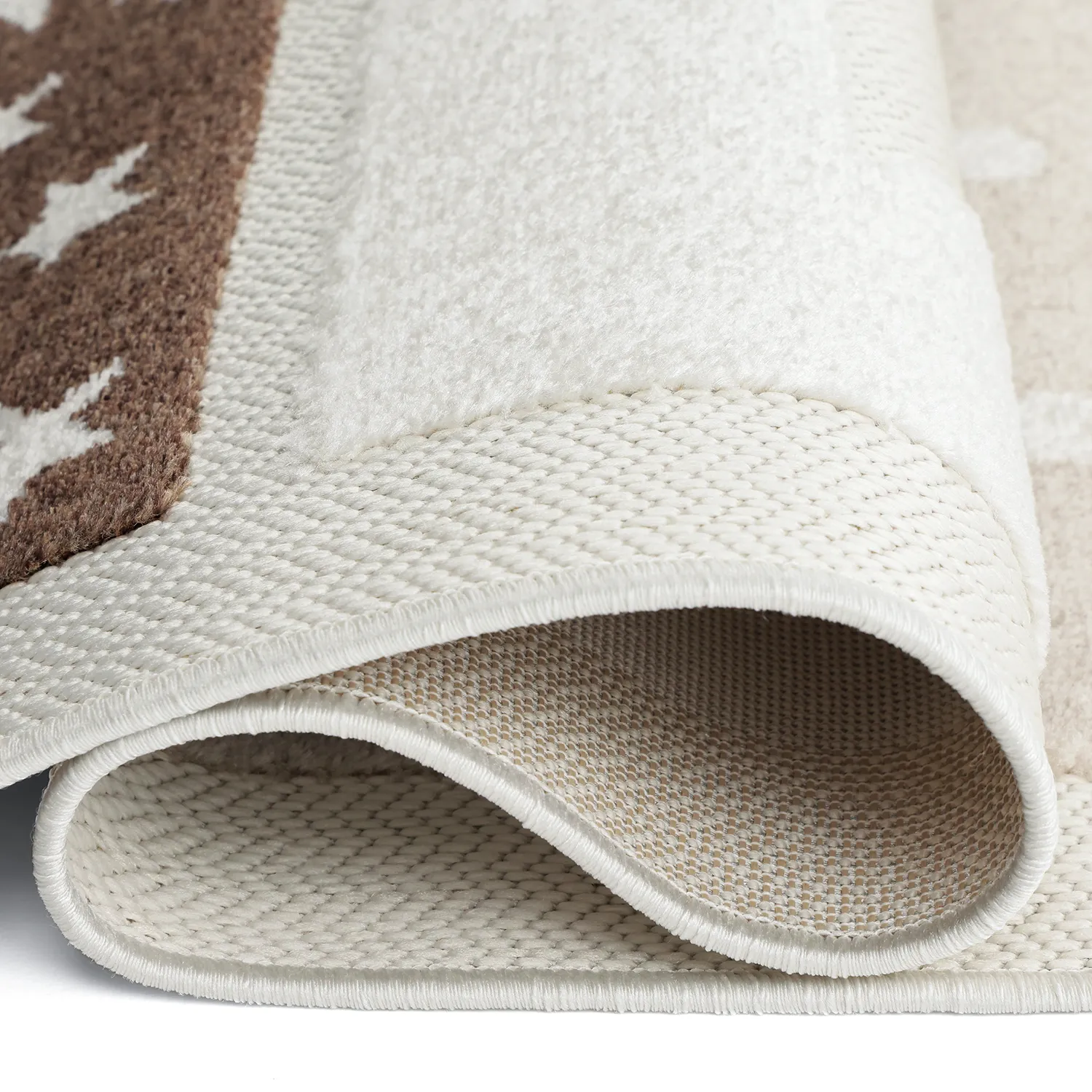 Children's Rug - Star Grid (cream/brown)