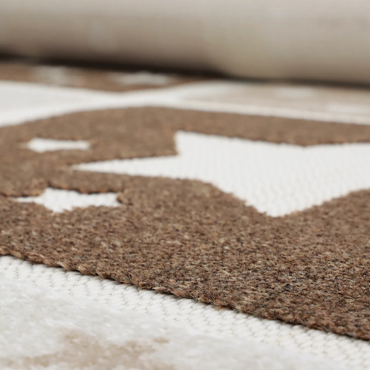 Children's Rug - Star Grid (cream/brown)