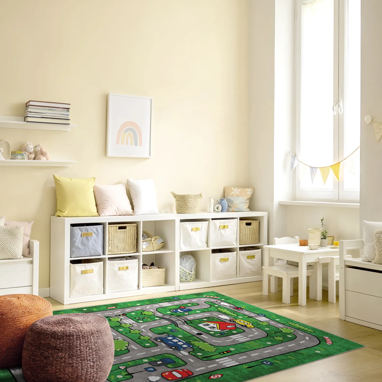 Childrens rugs - Village Road (green)