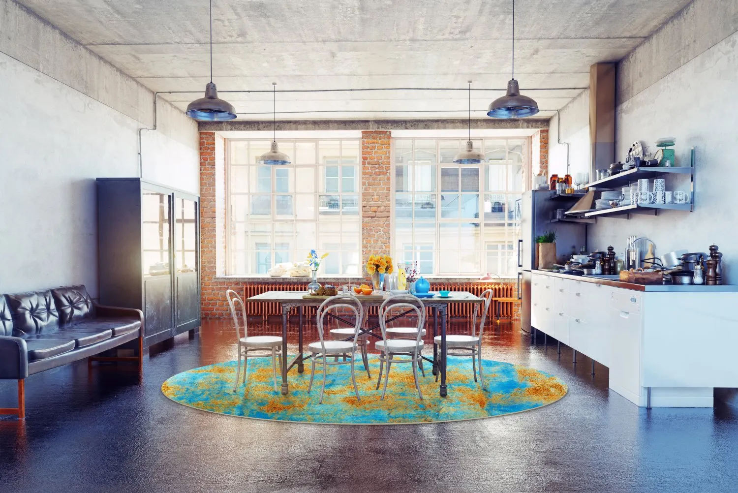 Round rug - Molina (blue)